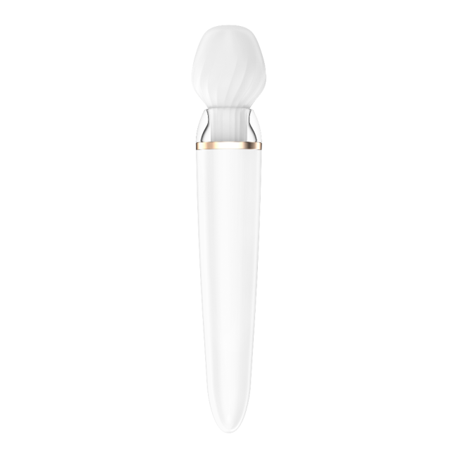 Satisfyer Double Wand-er Connect White App Kontrollü Ekstra Başlıklı Güçlü Titreşimli Masaj Aleti Vibratör