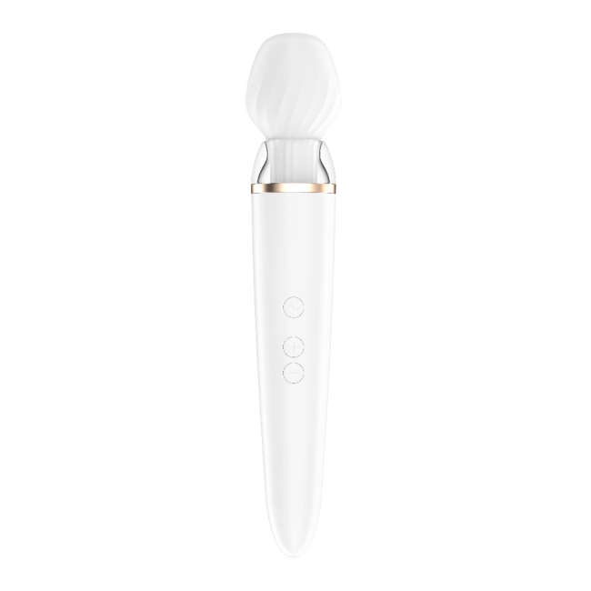 Satisfyer Double Wand-er Connect White App Kontrollü Ekstra Başlıklı Güçlü Titreşimli Masaj Aleti Vibratör