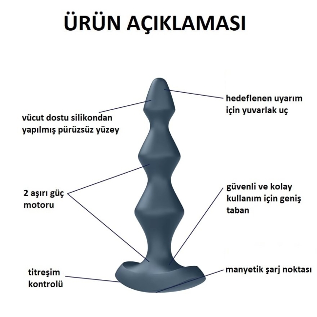 Satisfyer Lolli Plug 1 - 12 Modlu Titreşimli Şarjlı Anal Plug Vibratör