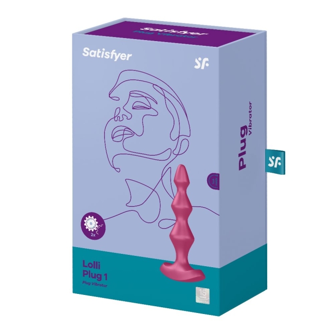 Satisfyer Lolli Plug 1 - 12 Modlu Titreşimli Şarjlı Bordo Anal Plug Vibratör