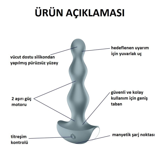 Satisfyer Lolli Plug 2 - 12 Fonksiyonlu Titreşimli Boğumlu Anal Plug Vibratör