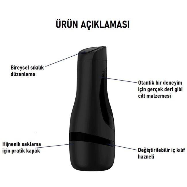 Satisfyer Men Classic Black Ultra Gerçekçi Mastürbatör