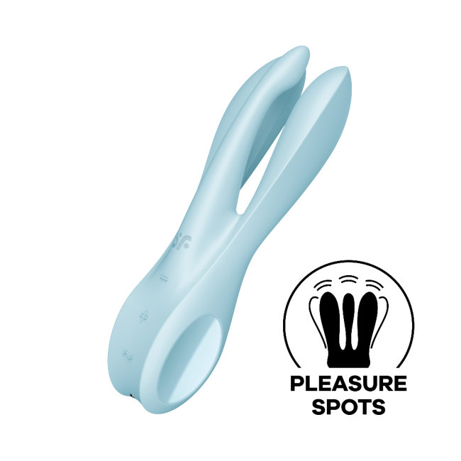 Satisfyer Threesome 1 Light Blue 3 Motorlu Esnek Güçlü titreşimli Vibratör 