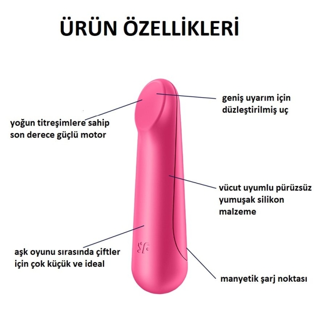 Satisfyer Ultra Power 3 - 12 Modlu Titreşimli Şarjlı Pembe Mini Vibratör