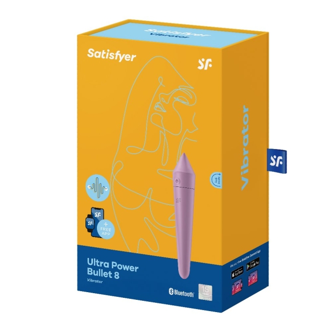 Satisfyer Ultra Power 8 - 12 Modlu Titreşimli Telefon Kontrollü Şarjlı Mor Vibratör