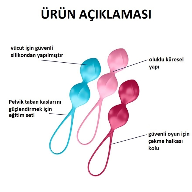 Satisfyer V Balls 3 Adet Yumuşak Dokulu Kegel Egzersiz Top Seti