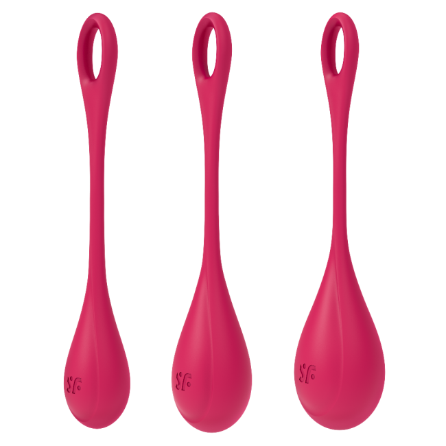 Satisfyer Yoni Power 1 Red Silikon 3 Adet Kegel Egzersiz Top Seti