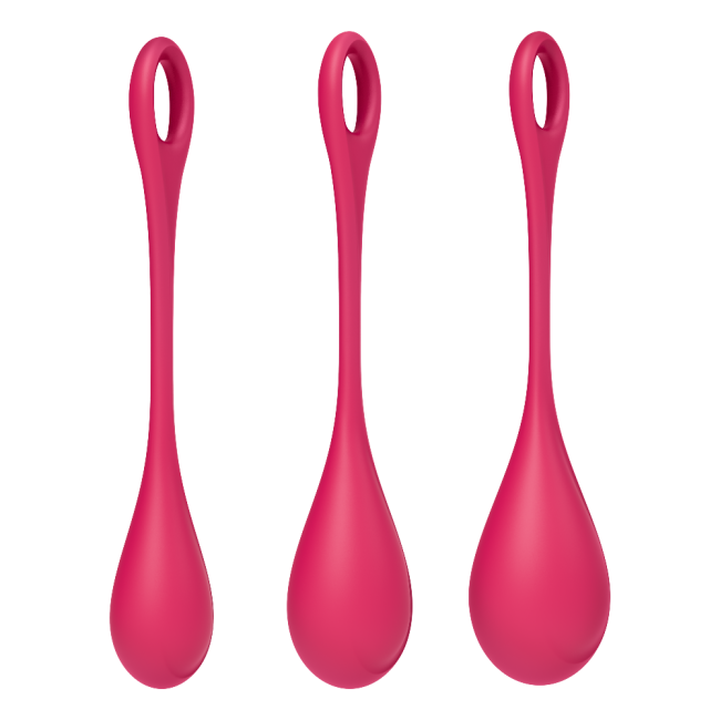 Satisfyer Yoni Power 1 Red Silikon 3 Adet Kegel Egzersiz Top Seti