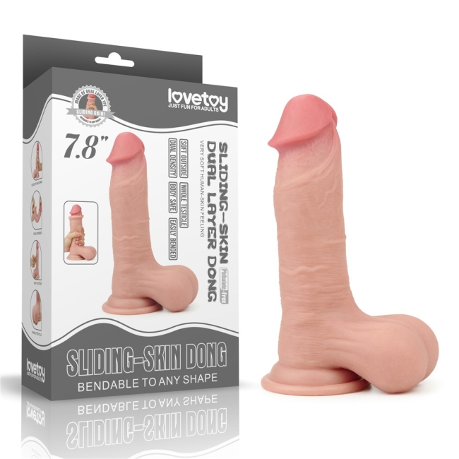 Sliding Hareketli Dış Yüzey Özel 20 Cm Bütün Testisli Ultra Gerçekci Realistik Penis