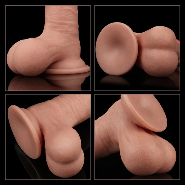 Sliding Hareketli Dış Yüzey Özel 20 Cm Bütün Testisli Ultra Gerçekci Realistik Penis