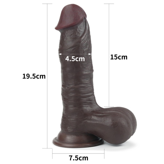 Sliding Hareketli Dış Yüzey Özel 20 Cm Bütün Testisli Ultra Gerçekci Kemerli Penis