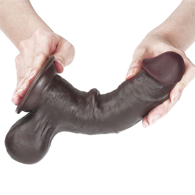 Sliding Hareketli Dış Yüzey Özel 20 Cm Bütün Testisli Ultra Gerçekci Realistik Penis