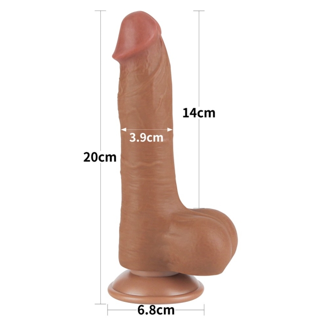 Sliding Hareketli Dış Yüzey Özel 20 Cm Ultra Gerçekci Kemerli Realistik Penis