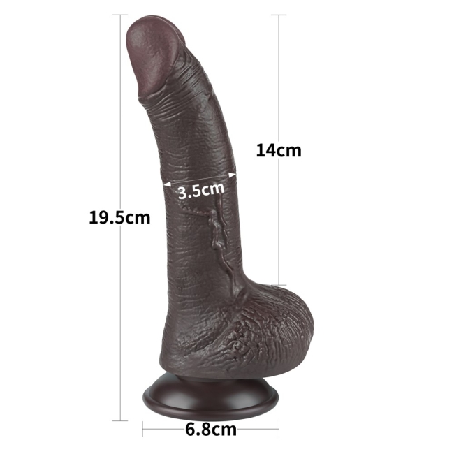 Sliding Hareketli Dış Yüzey Özel Seri Ultra Yumuşak 19 Cm Realistik Kemerli Penis