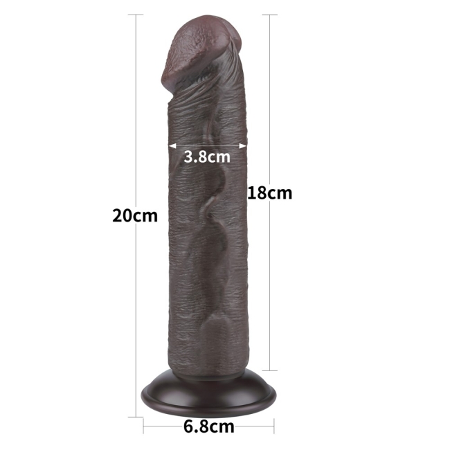 Sliding Hareketli Dış Yüzey Özel Seri Ultra Yumuşak 20 Cm Realistik Belden Bağlamalı Penis