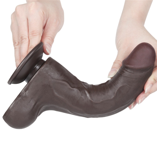 Sliding Hareketli Dış Yüzey Özel Seri Ultra Yumuşak 22 Cm Realistik Kemerli Penis	