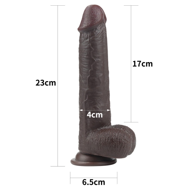 Sliding Hareketli Dış Yüzey Ultra Yumuşak 23 Cm Kemerli Penis