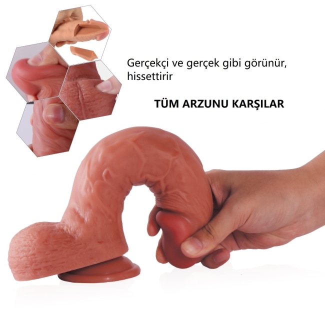 Sptc 24 Cm Çift Katmanlı Ultra Yumuşak Belden Bağlamalı Penis	