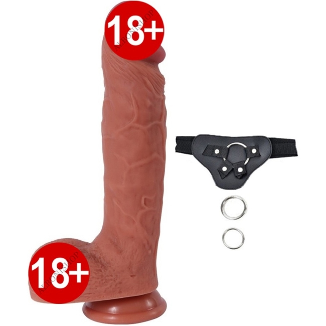 Sptc 24 Cm Çift Katmanlı Ultra Yumuşak Belden Bağlamalı Penis	