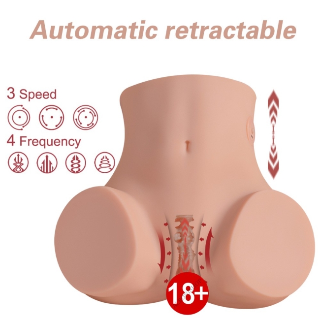 Sydni Otomatik Git Gel Hareketli Telescopic Realistik Kalça Vajina