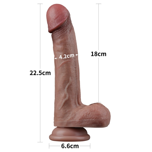 Ultra Özel Nature Cock Yumuşak Dokulu Çift Katmanlı 22 Cm Realistik Kemerli Penis