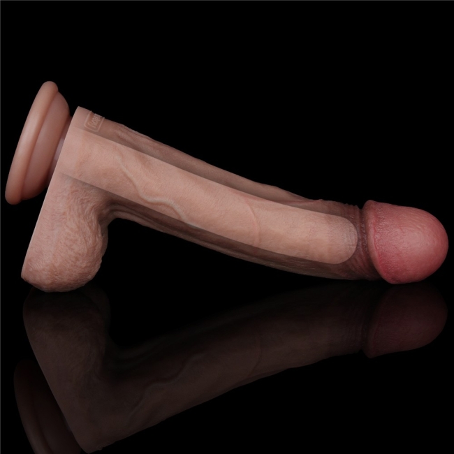 Ultra Özel Nature Cock Yumuşak Dokulu Çift Katmanlı 22 Cm Realistik Kemerli Penis