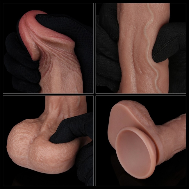 Ultra Özel Nature Cock Yumuşak Dokulu Çift Katmanlı 22 Cm Realistik Kemerli Penis