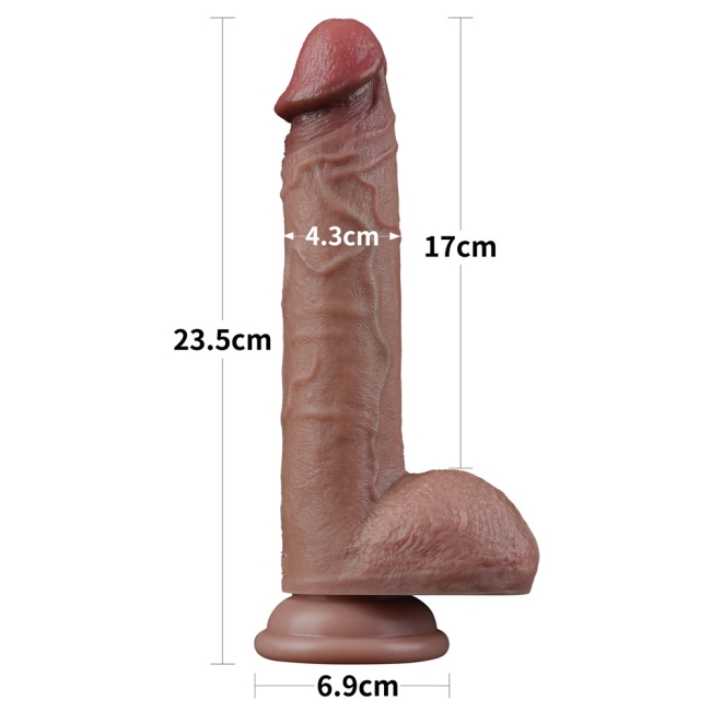 Ultra Özel Nature Cock Yumuşak Dokulu Çift Katmanlı 23 Cm Realistik Belden Bağlamalı Penis