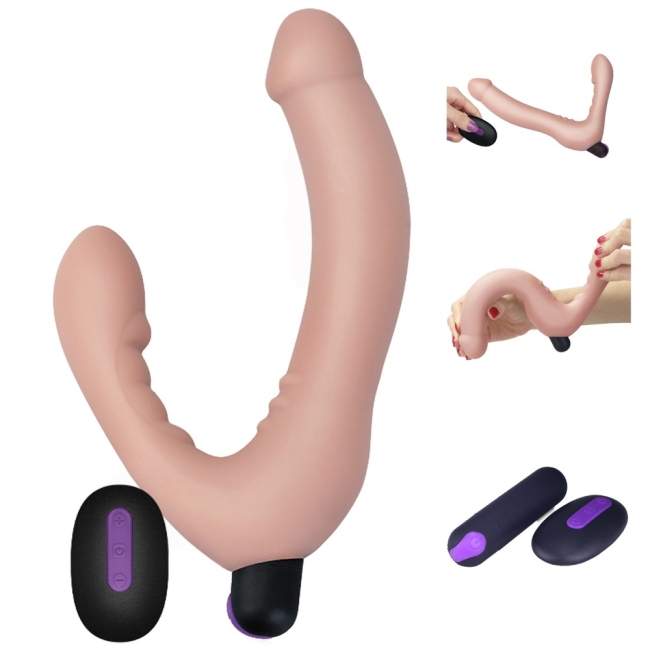 Uzaktan Kumandalı Ultra Lüks Strapless Double Vibratör Penis