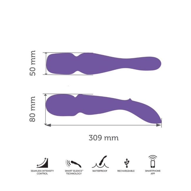 We-Vibe Wand Akıllı Telefon Kontrol Ultra Güçlü Masaj Vibratör (Kutusuz Sıfır Ürün)