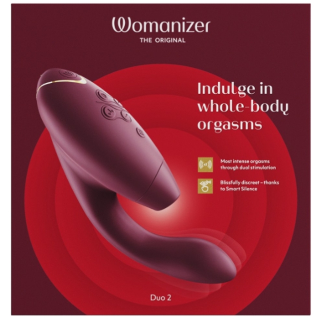 Womanizer Duo 2 Bordeaux Air klitoral Stimülatör ve Güçlü G-Spot Vibratörü