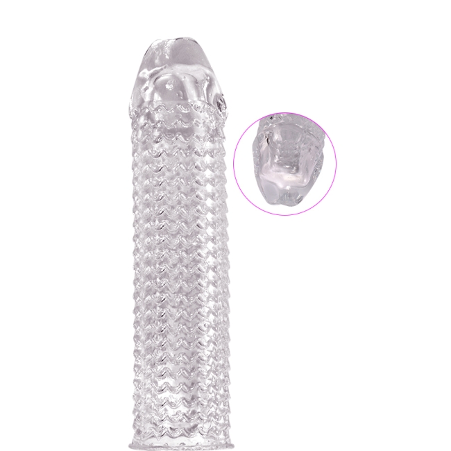 Xise Phil 16.5 Cm Şeffaf Görünümlü Tırtıklı Penis Kılıfı