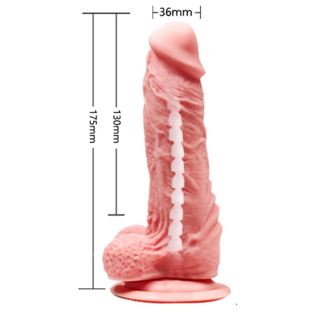 Zhanya 17 Cm Çift Katmanlı&Kıkırdaklı Ultra Yumuşak Kemerli Penis 