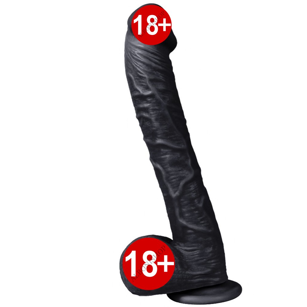 Supre 33 Cm Büyük Boy Kalın Damarlı Realistik Siyah Penis - Alboni Shop