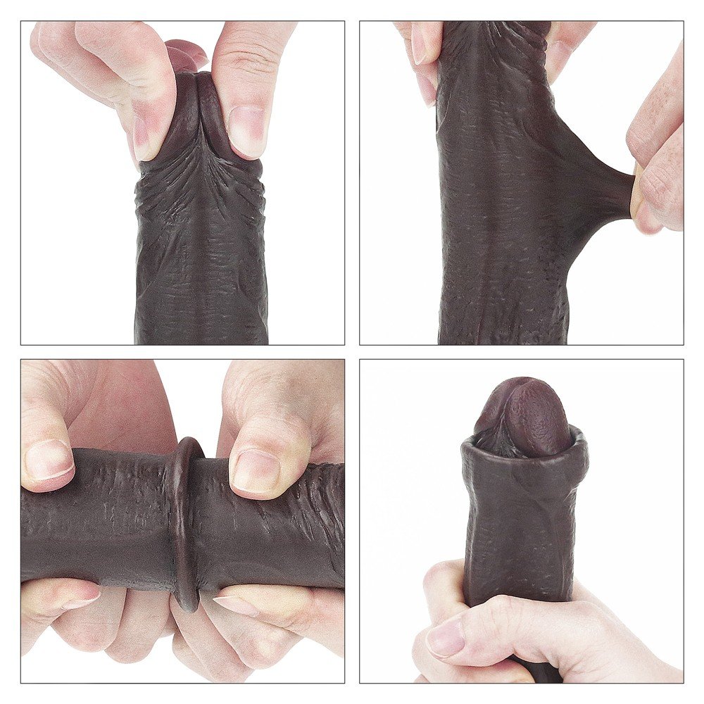 Sliding Hareketli Dış Yüzey Yumuşak 17 Cm Kemerli Takma Penis