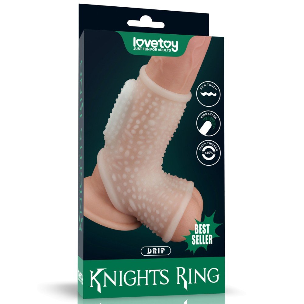 Drip Knights Ring Titreşimli Testis ve Yarım Penis Kılıfı