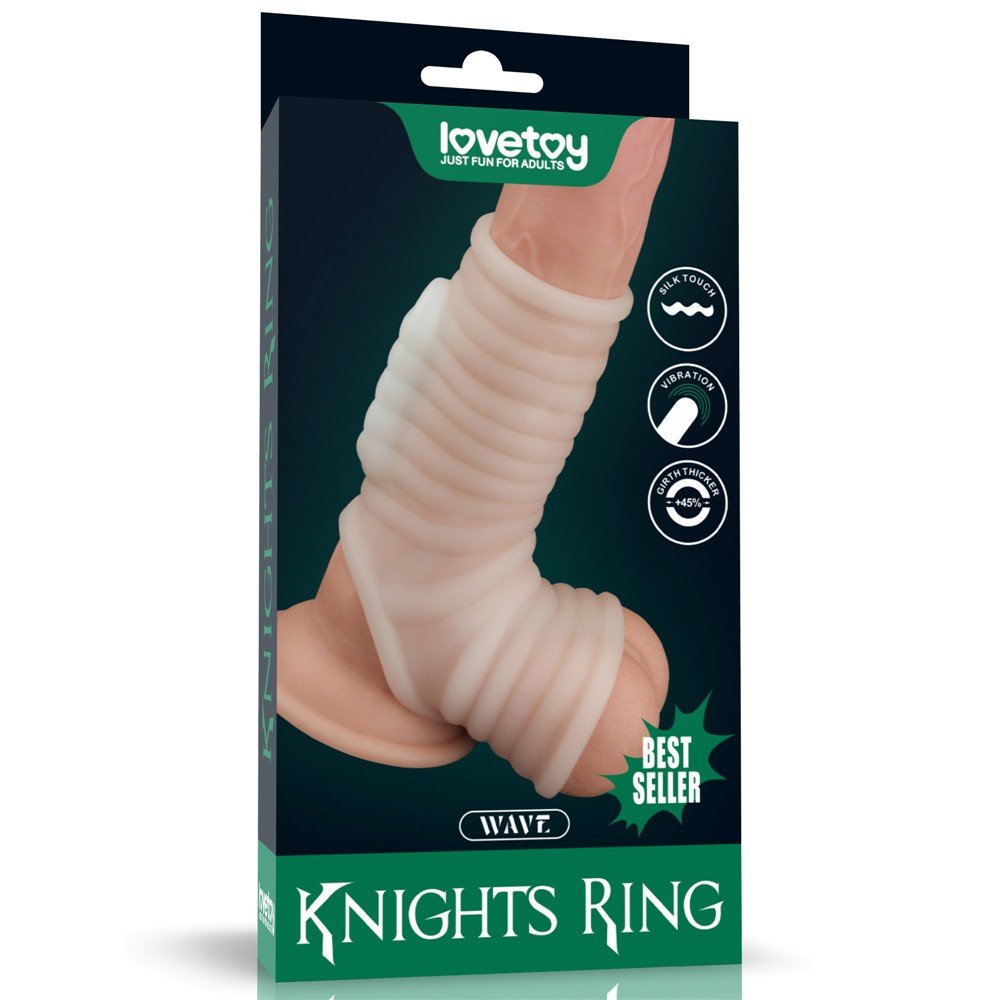 Wave Knights Ring Titreşimli Testis ve Yarım Penis Kılıfı