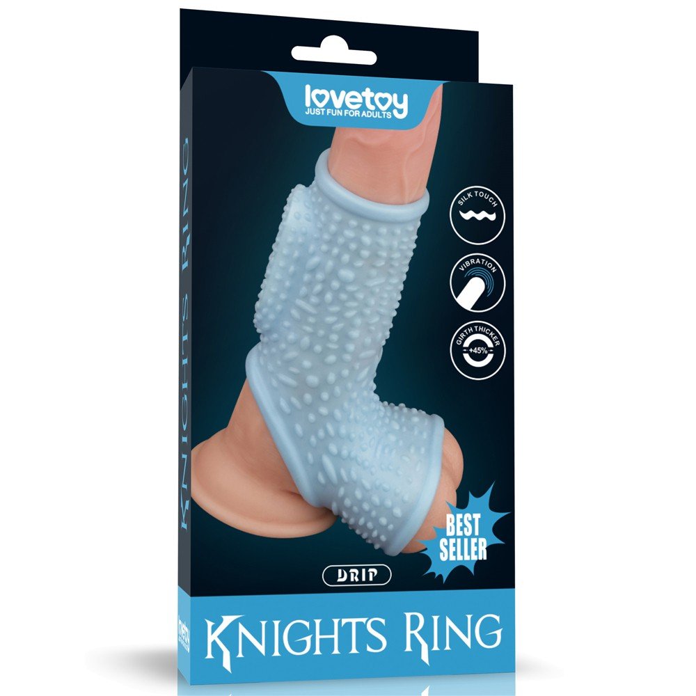 Drip Knights Ring Titreşimli Testis ve Yarım Penis Kılıfı