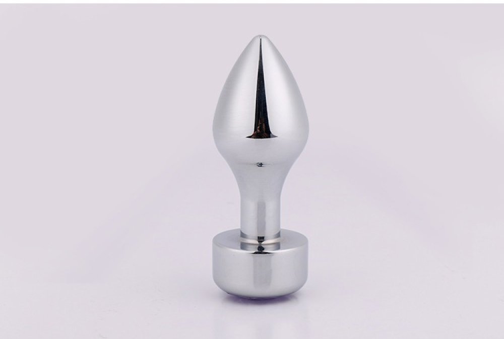 Metal Mor Taşlı Orta Boy Anal Plug