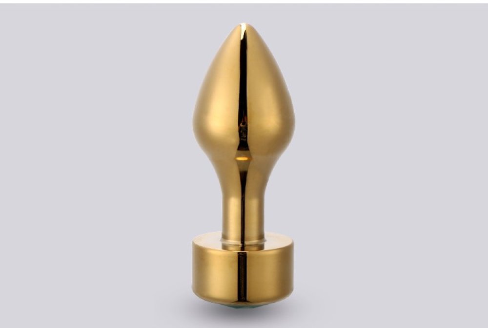 Gold Metal Mor Taşlı Orta Boy Anal Plug