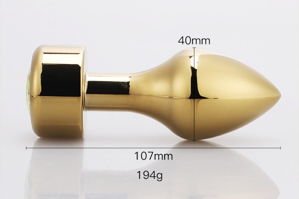 Gold Metal Mor Taşlı Orta Boy Anal Plug