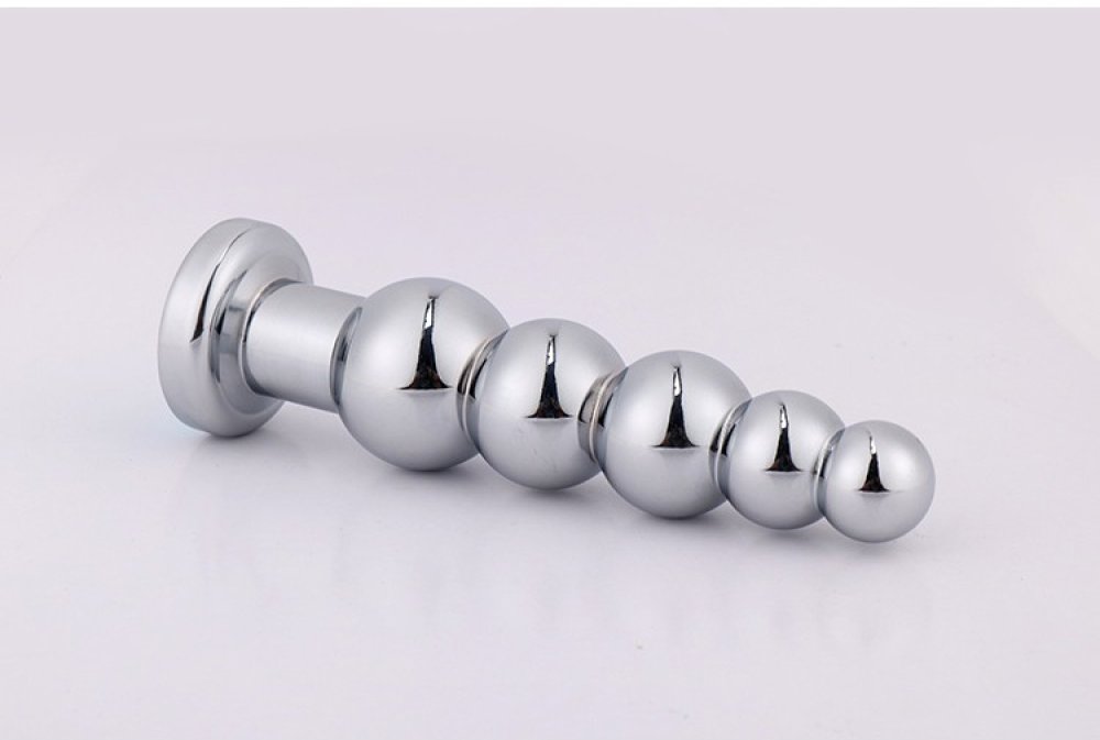 Metal Boğumlu Yapıya Sahip 14 Cm Taşlı Lüks Anal Plug