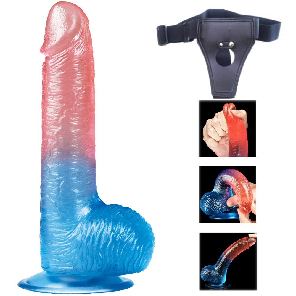 Lovetoy Çift Renkli Ultra Yumuşak 19 Cm Kemerli Jel Dildo