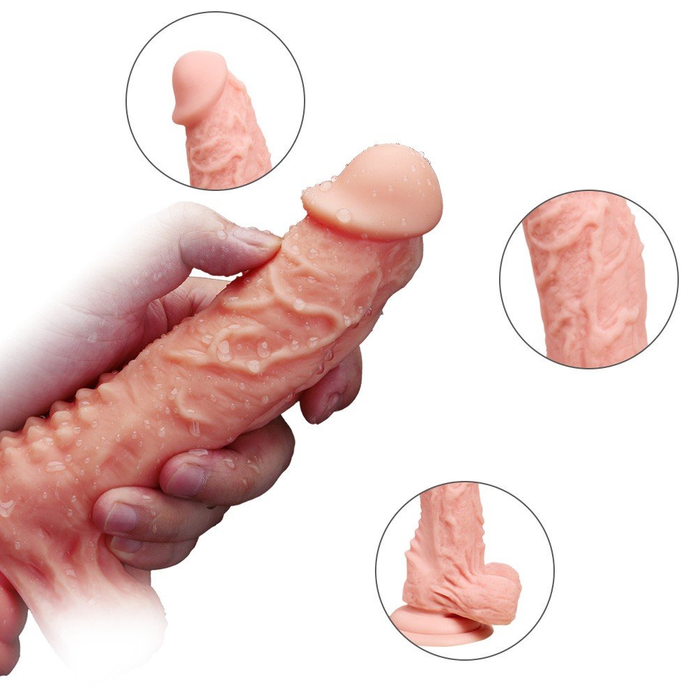 Zhanya 17 Cm Çift Katmanlı&Kıkırdaklı Ultra Yumuşak Kemerli Penis 