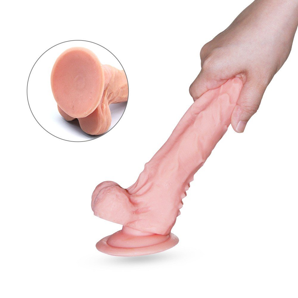 Zhanya 17 Cm Çift Katmanlı&Kıkırdaklı Ultra Yumuşak Kemerli Penis 