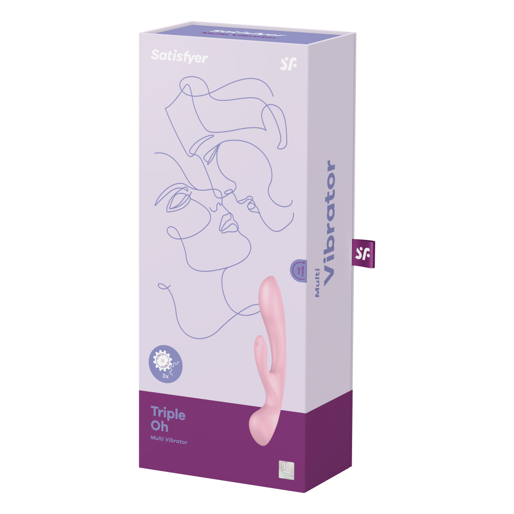 Satisfyer Triple Oh Pink 3 Güçlü Motorlu Titreşimli G-Spot Rabbit Vibratör 