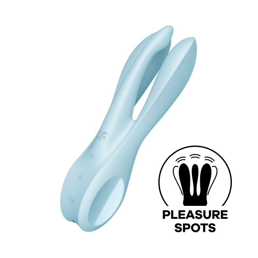 Satisfyer Threesome 1 Light Blue 3 Motorlu Esnek Güçlü titreşimli Vibratör 