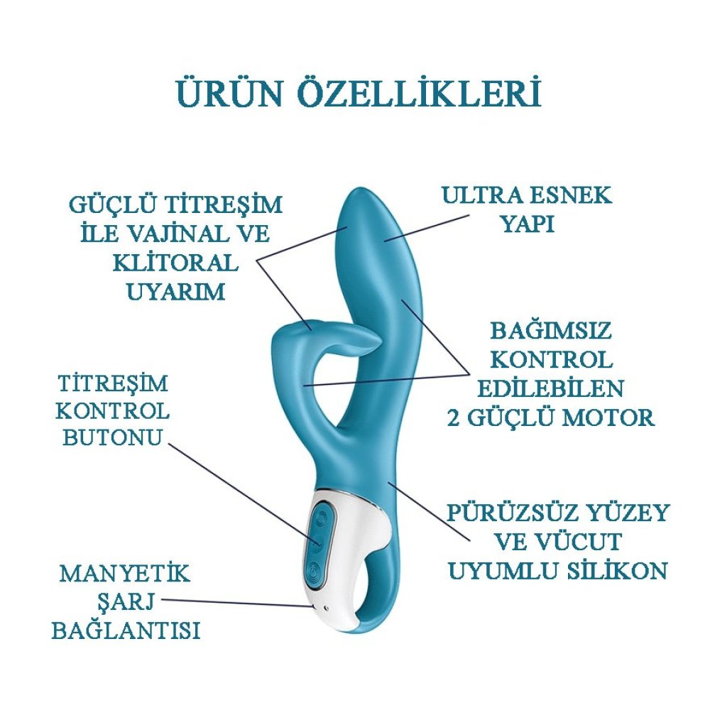 Satisfyer Embrace Me Turquoise 2 Motorlu Ultra Esnek Güçlü Titreşimli Rabbit Vibratör