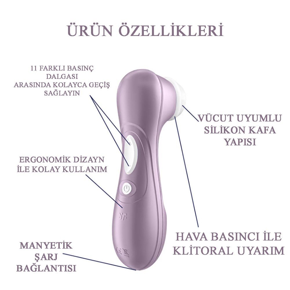 Satisfyer Pro 2 Violet 11 Farklı Emiş Programlı Klitoris Uyarıcı Vibratör 