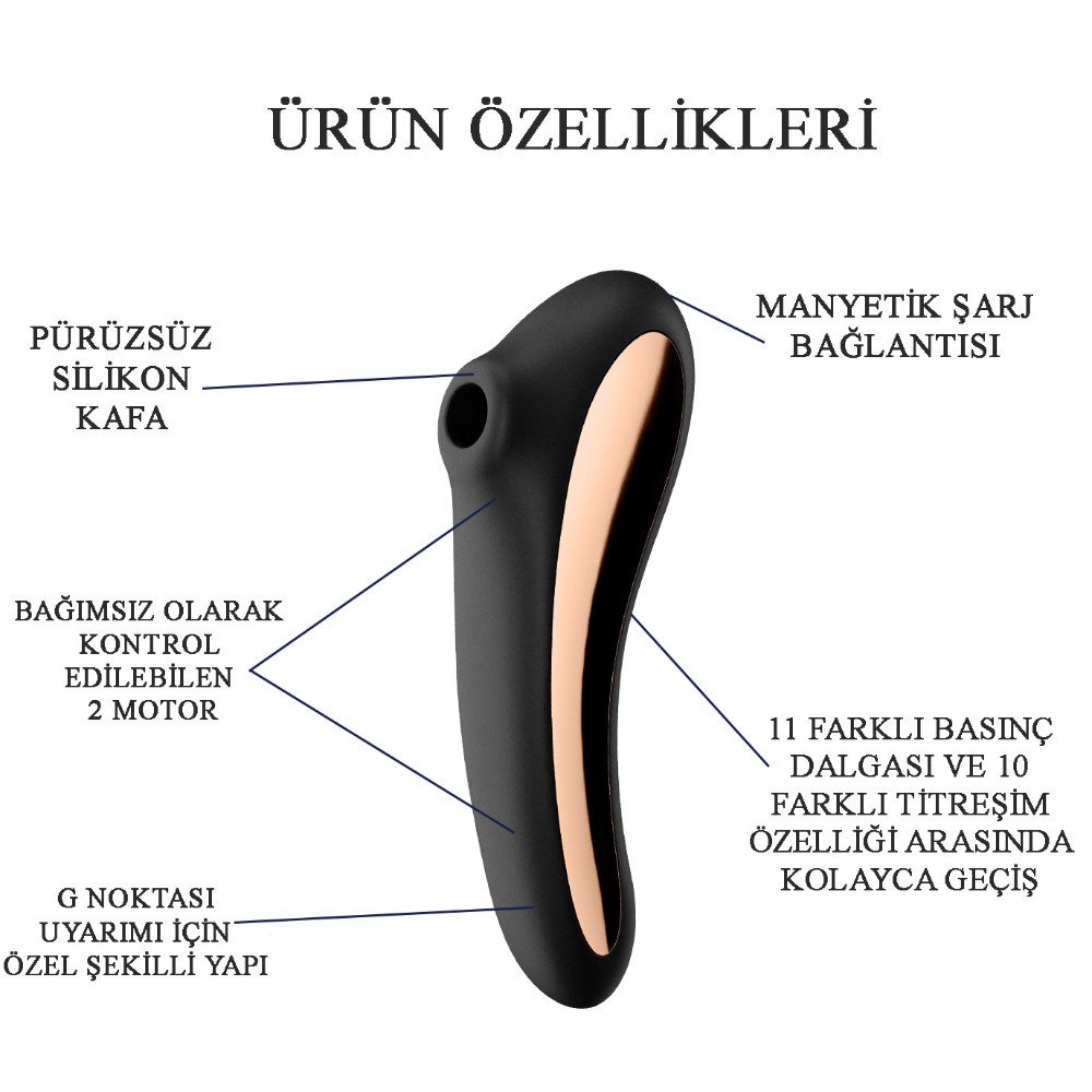 Satisfyer Dual Kiss Black Emişli Ve Güçlü Titreşimli G-Spot Vibratör